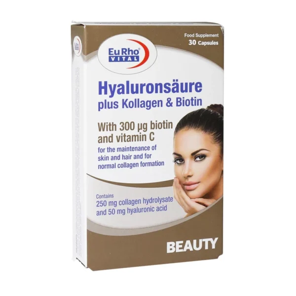 کپسول هیالورون سائور پلاس کلاژن و بیوتین یوروویتال 30 عددی 04984998