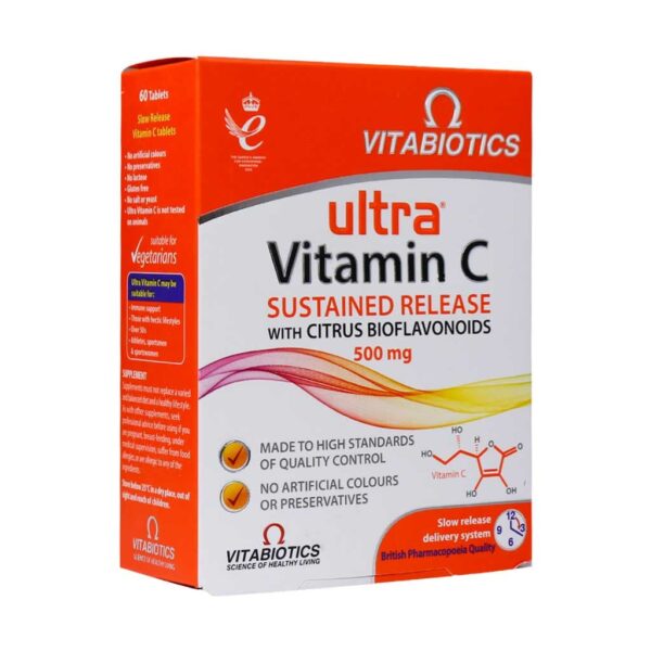 قرص اولترا ویتامین ث ۵۰۰ میلی‌گرم ۶۰ عددی | Ultra Vitamin C 500 mg - Image 1