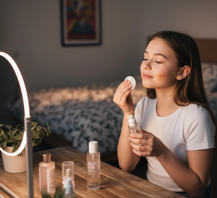 پاک کردن آرایش صورت با تونر 654653412