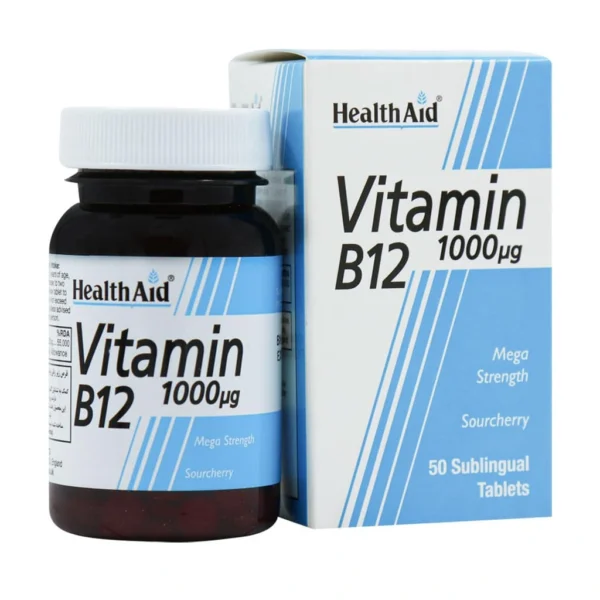 قرص ویتامین ب۱۲ هلث اید ۱۰۰۰ میکروگرم ۵۰ عددی | HealthAid Vitamin B12 1000 mcg Tablets 50pcs - Image 1